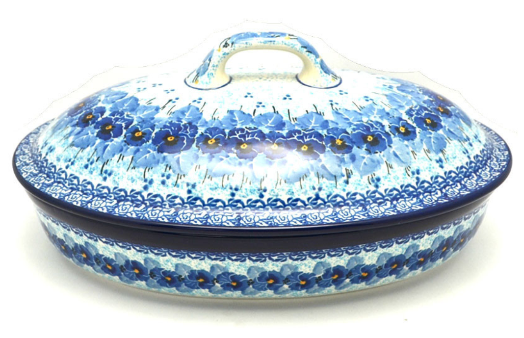 *CA Polish Pottery Baker - Oval Covered - Large - Unikat Signature - A18-U3639