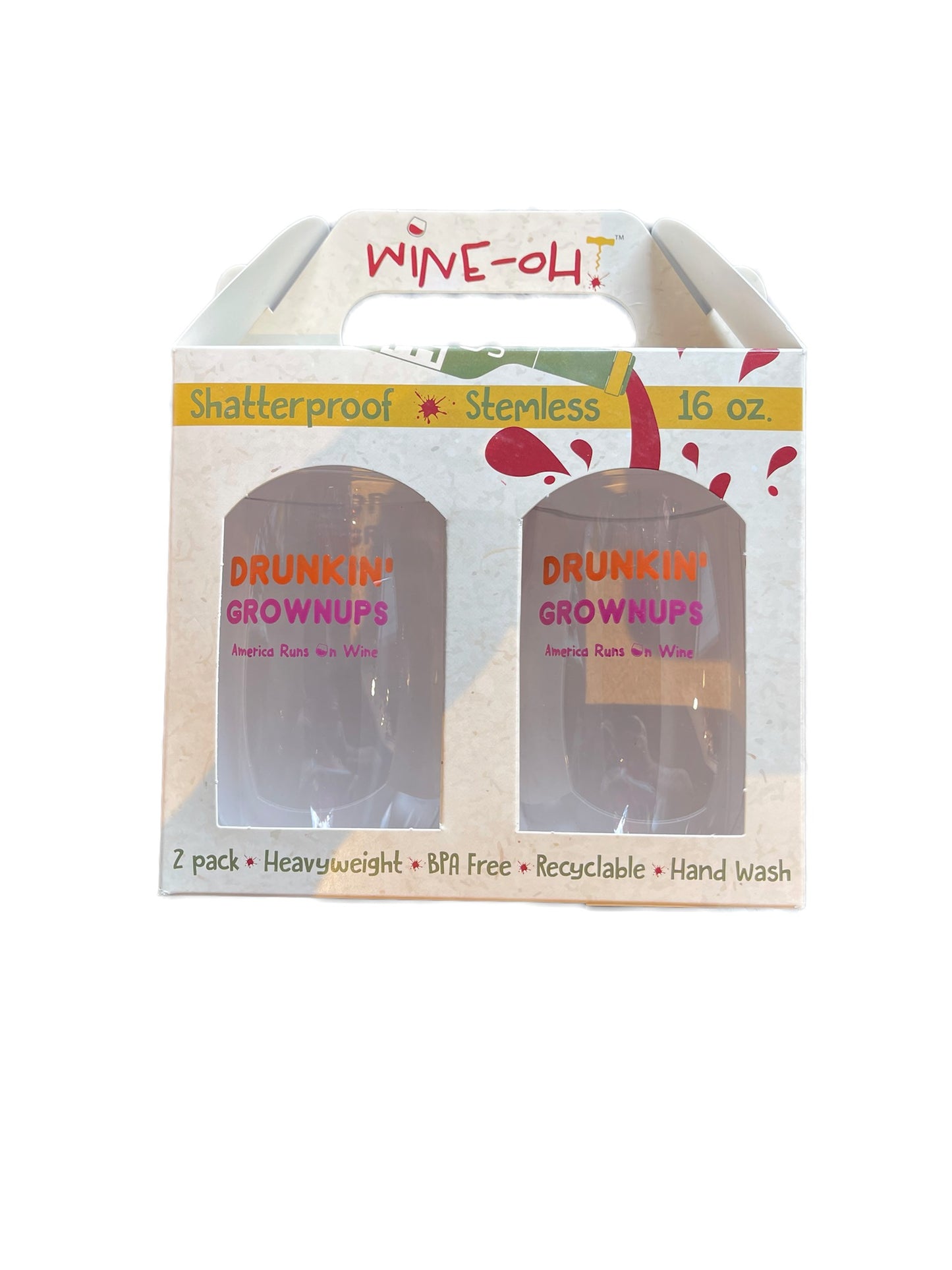 DRUNKIN' GROWNUPS Shatterproof Wine Glasses