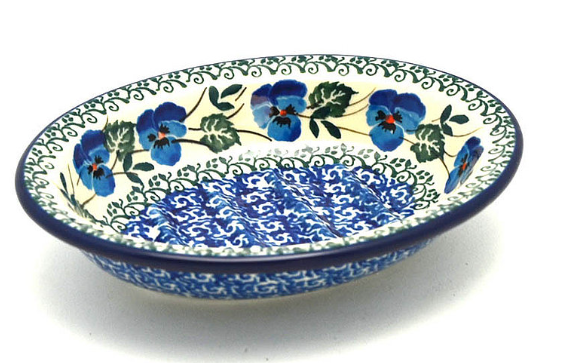 +CA Polish Pottery Soap Dish 510-2273 Winter Viola