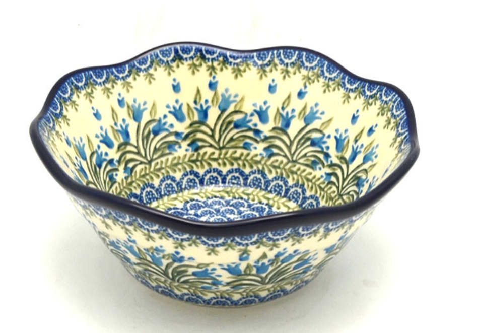 *CA Polish Pottery Bowl - Curvy Edge - 8" - 691-1432X