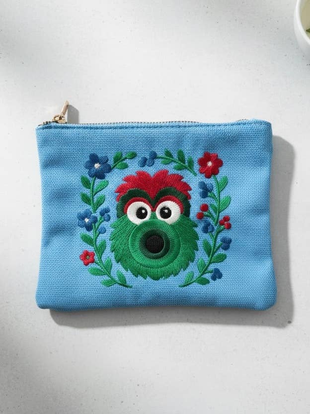 +GeoMetricGem - Baseball Mascot Embroidered Pouch Wallet Philadelphia Philly