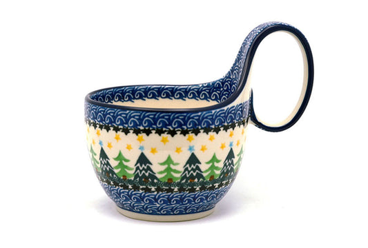 *CA Polish Pottery Loop Handle Bowl-845-1284