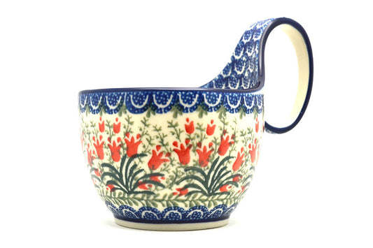 *CA Polish Pottery  Loop Handle Bowl -845-1437a