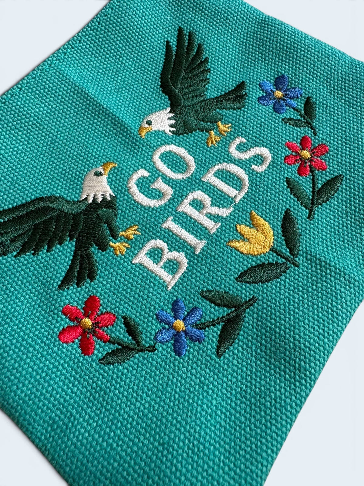 +GeoMetricGem - Birds Embroidery Floral Cream Pouch Jewelry Storage Wallet