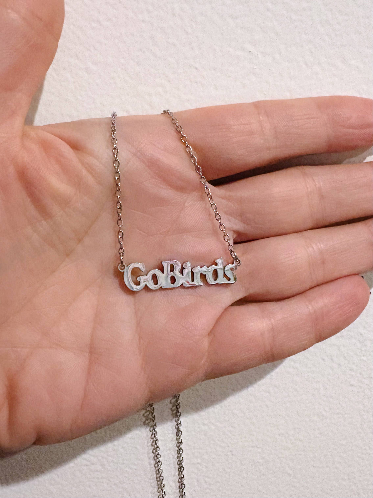 +GeoMetricGem - Go Birds Charm Necklace ~ Gold or Silver: Silver