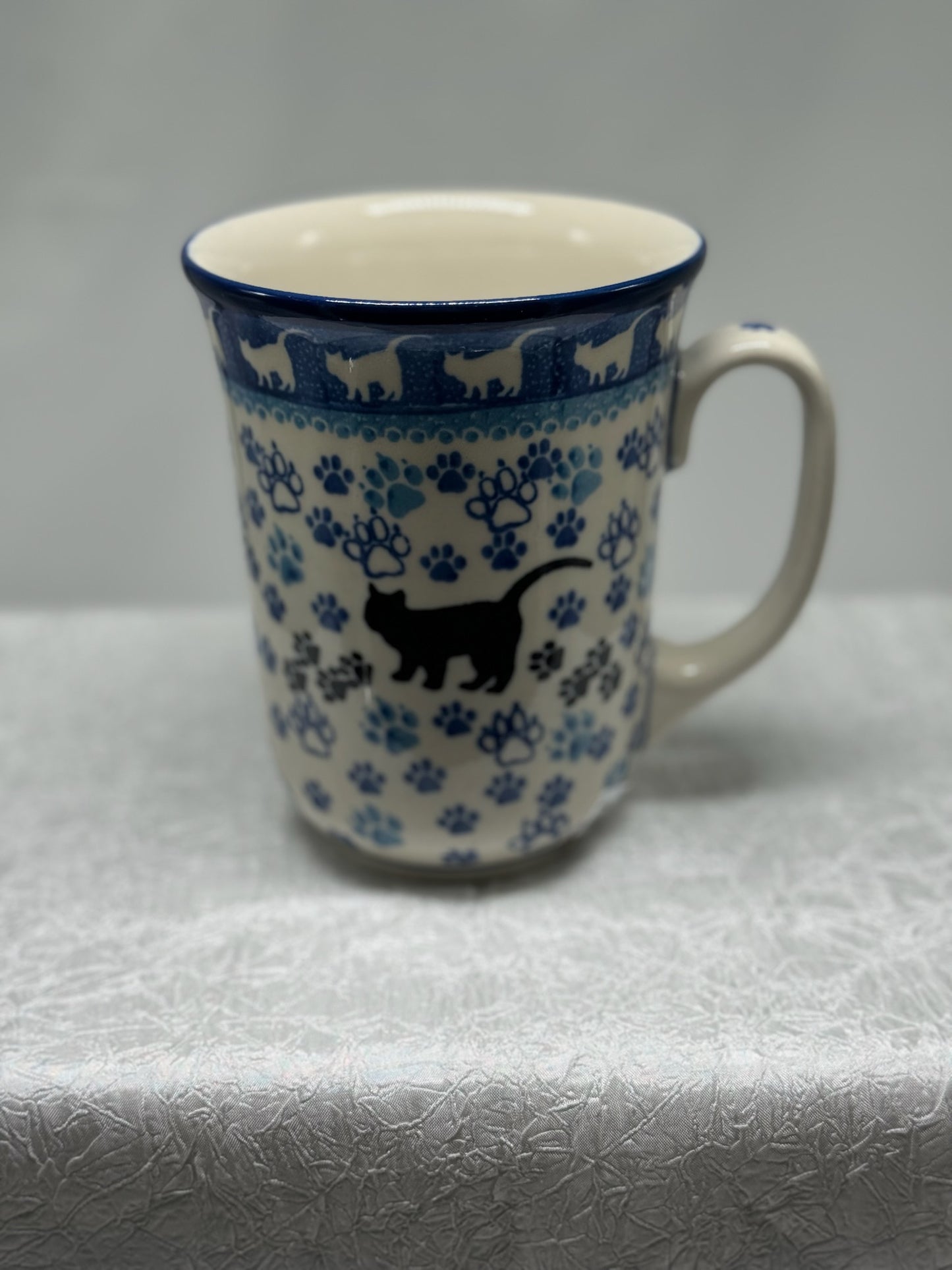 Polish Pottery Mug - 16 oz. Bistro - Boo Boo Kitty