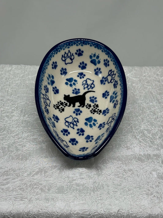 Polish Pottery - Spoon Rest - Boo Boo Kitty