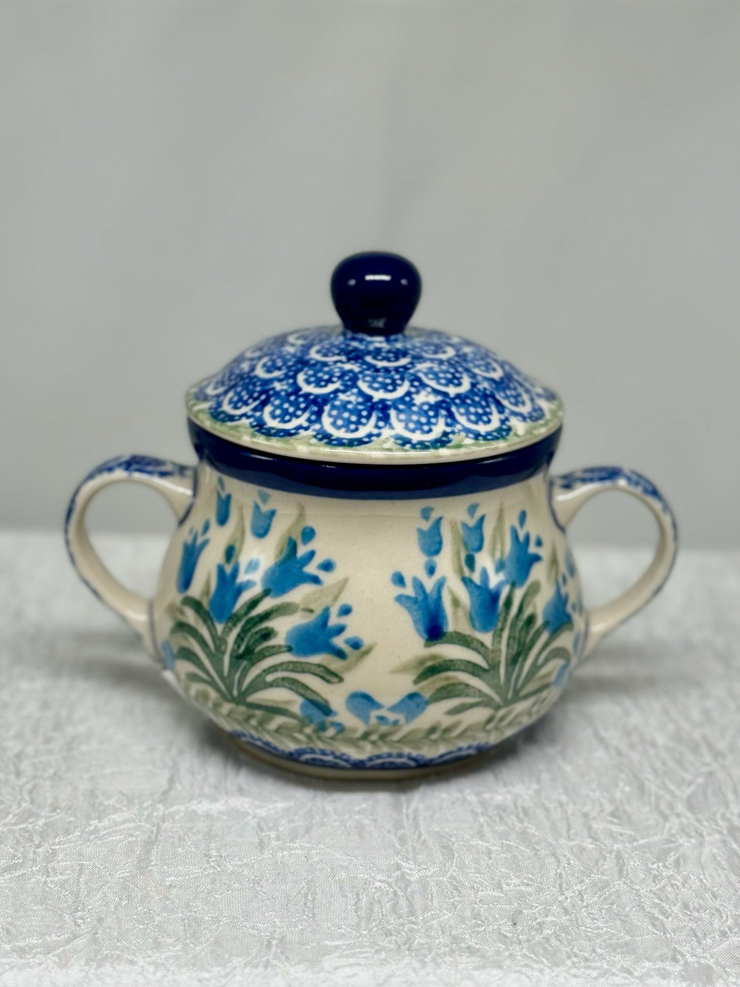 Polish Pottery - Cream & Sugar Set - Blue Bells