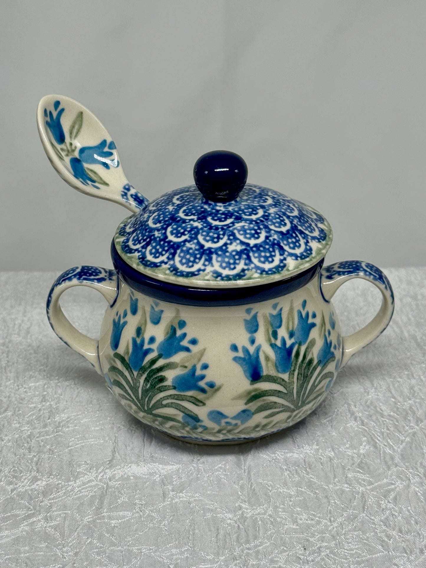 Polish Pottery - Cream & Sugar Set - Blue Bells