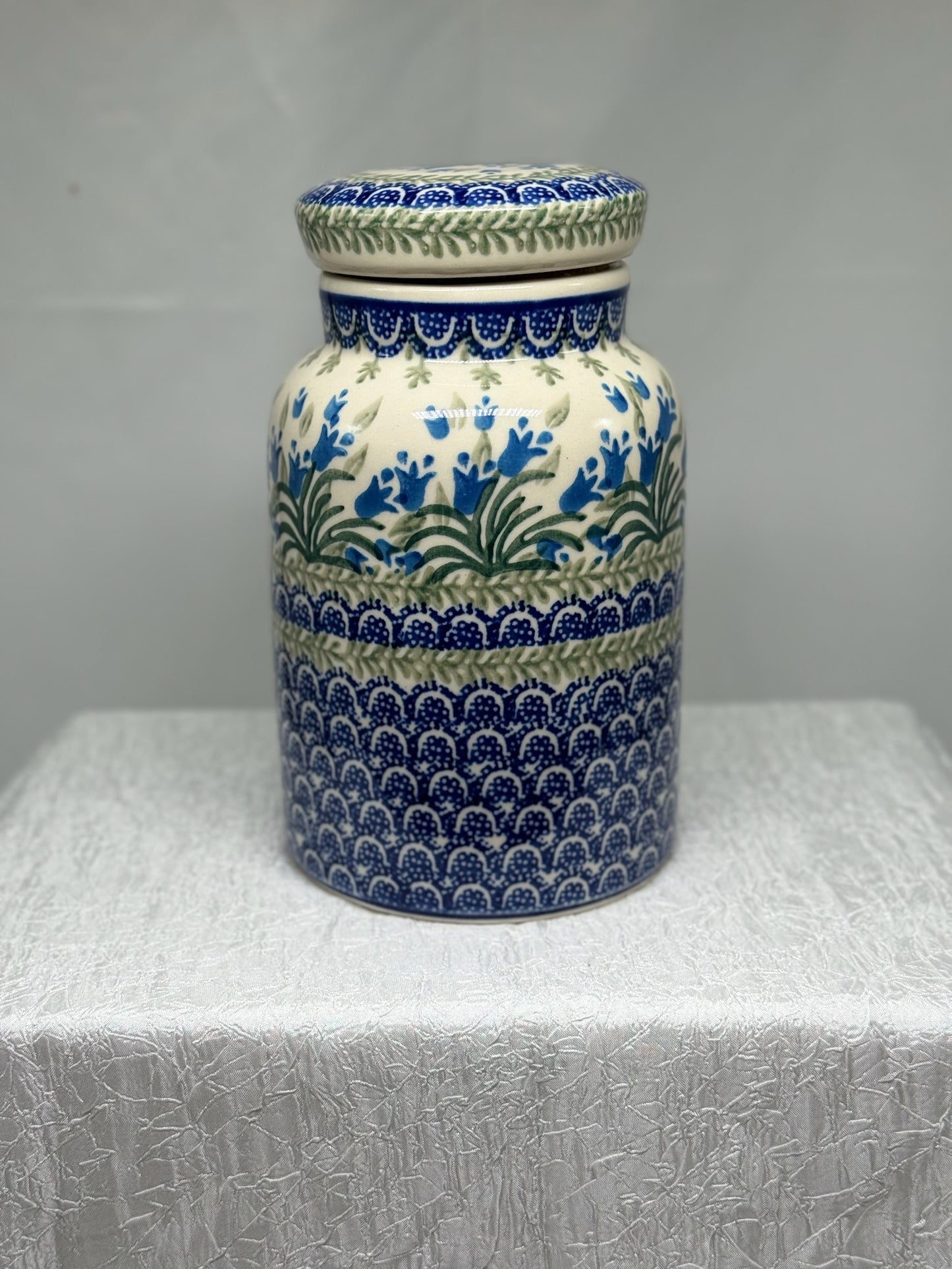 Polish Pottery Milk Jar - Blue Bells