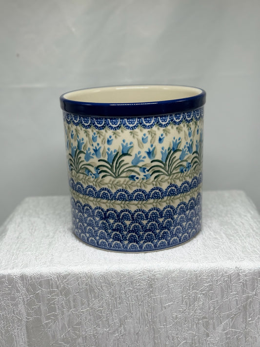 Polish Pottery - Utensil Holder - Blue Bells