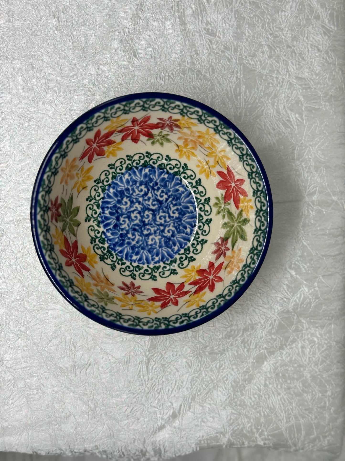 Polish Pottery Bowl - Ice Cream/Dessert - Maple Harvest