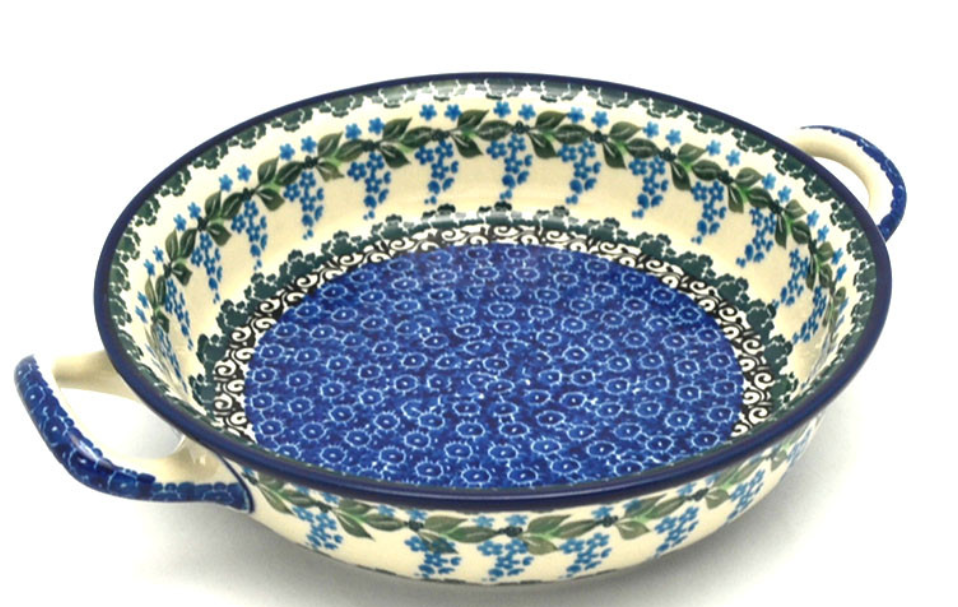 *CA Polish Pottery Baker - Round with Handles - 8"  419-2641