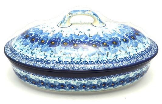 *CA Polish Pottery Baker - Oval Covered - Large - Unikat Signature - A18-U3639