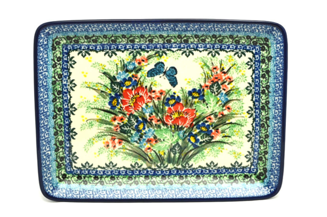 *CA Polish Pottery Plate - Rectangular -111-U4553