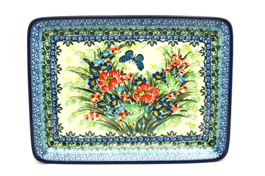 *CA Polish Pottery Plate - Rectangular -111-U4553