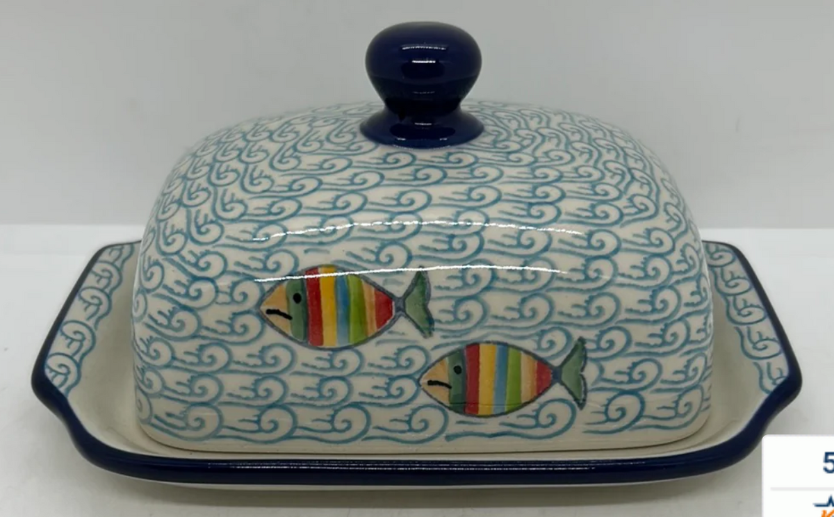 *CA Polish Pottery Butter/Cream Cheese Dish ~ 2540X ~ T4!