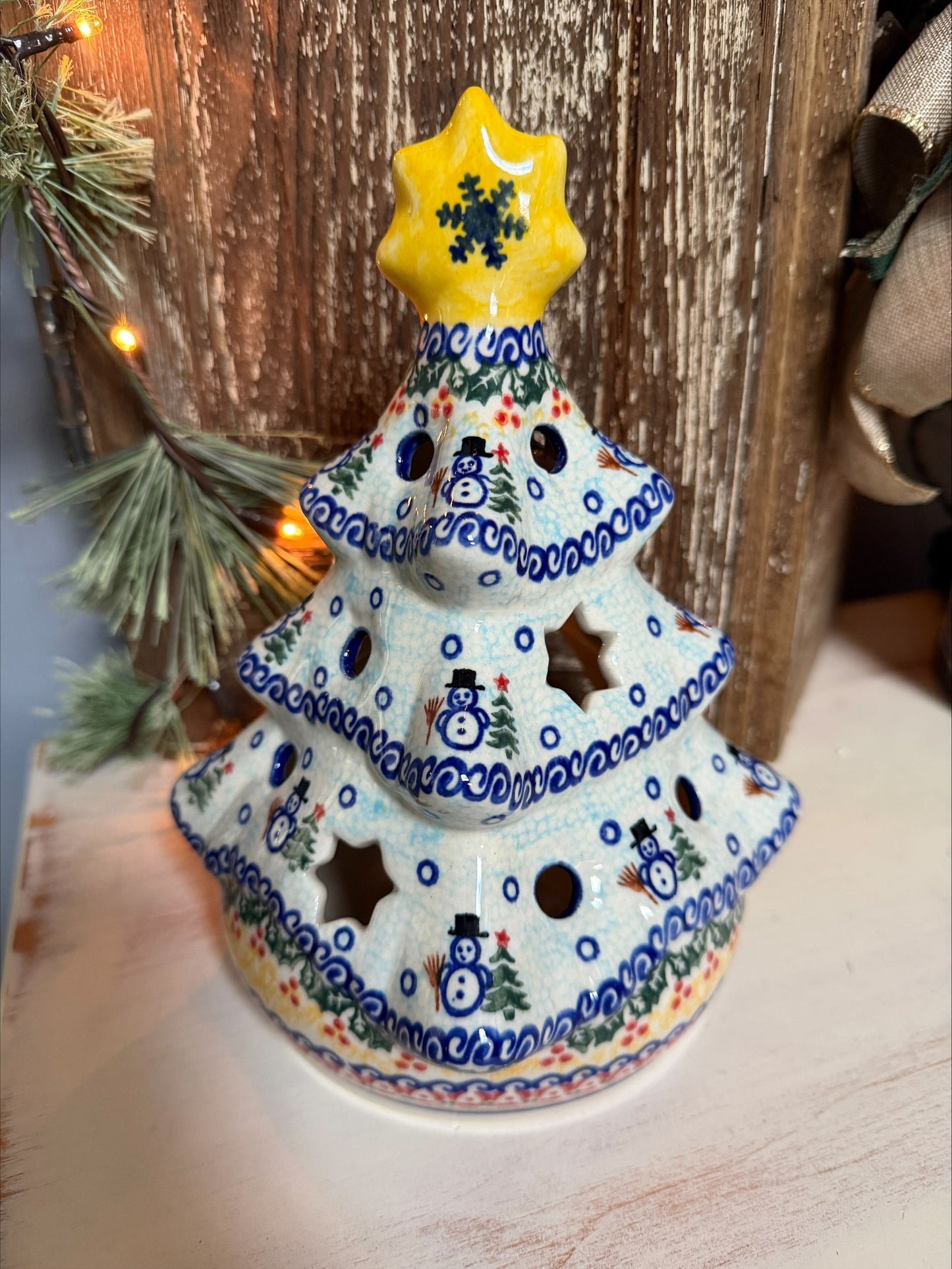 *Vena Polish Pottery Christmas Tree-198-UA-133