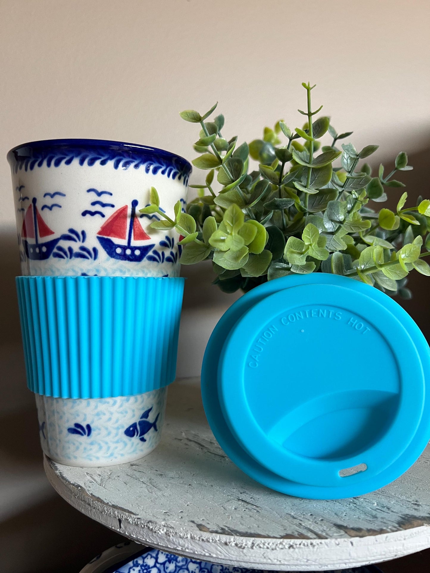 Vena Polish Pottery Travel Mug-559-C218