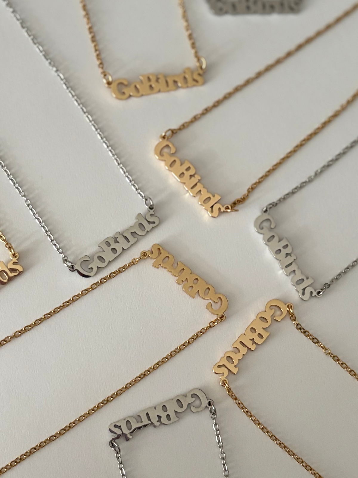 +GeoMetricGem - Go Birds Charm Necklace ~ Gold or Silver: Silver