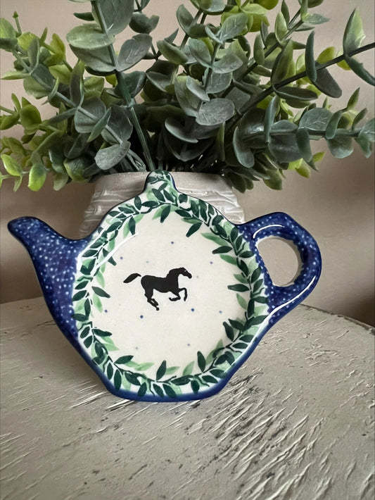 *CA Polish Pottery Tea Bag Holder -766-2241x