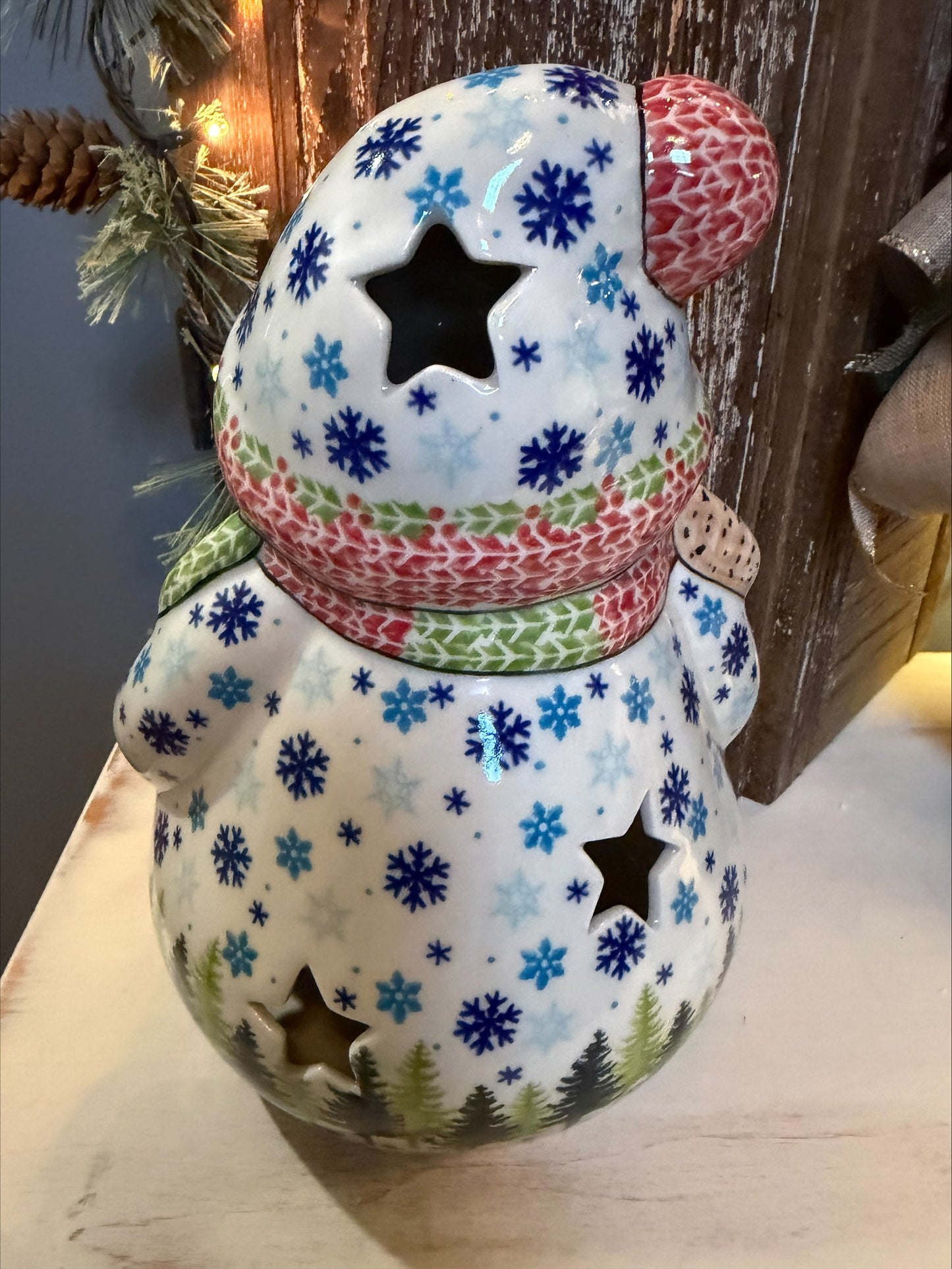 Vena Polish Pottery Large Snowman