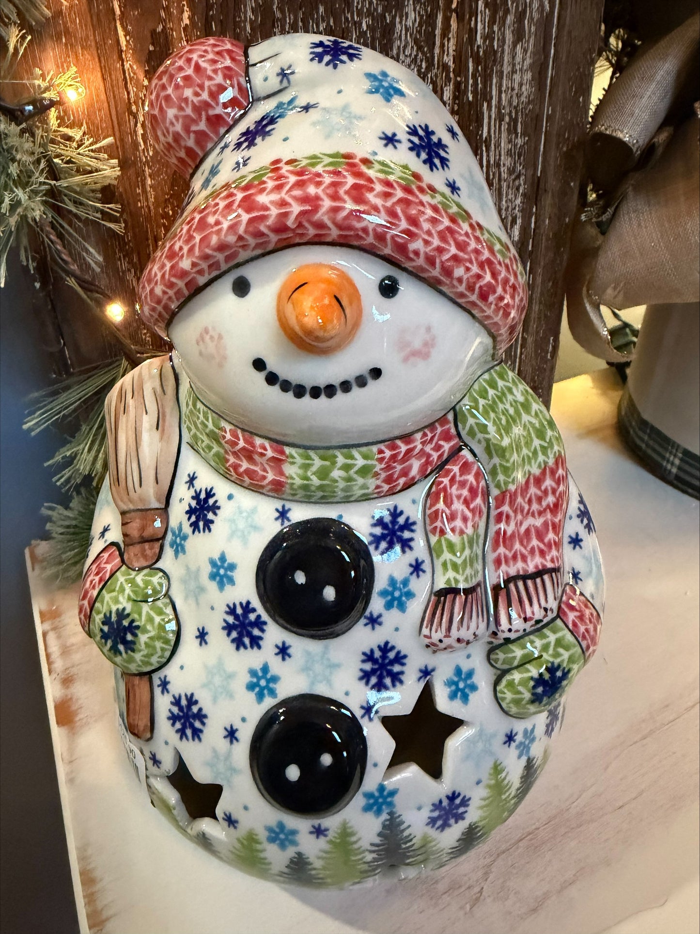Vena Polish Pottery Large Snowman