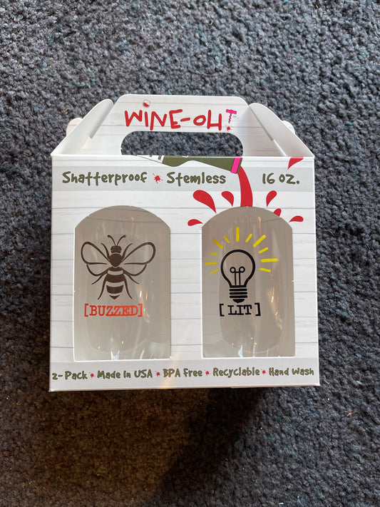 BUZZED Shatterproof Wine Glasses