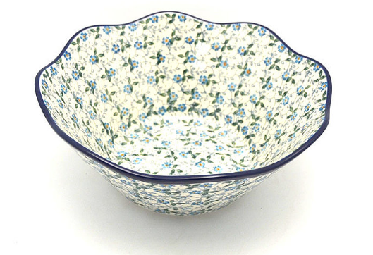 *CA Polish Pottery Bowl - Wavy Edge - 8" 691-2089