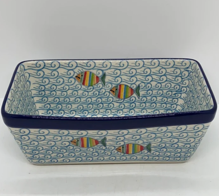 *CA Polish Pottery Baker ~ Loaf Pan ~ 8”L x 4.5”W x 3”H - 603-2540X